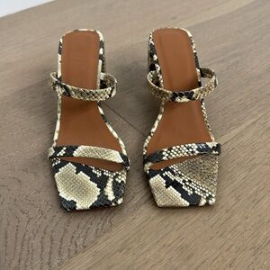 NEW by FAR Tanya Snakeskin Heels size 37